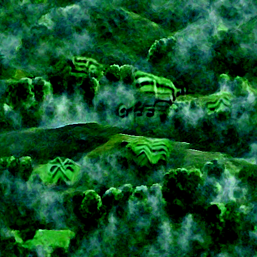 mist over green hills